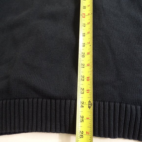 LL Bean Navy Blue Full Zip Cardigan Sweater Men Size L Long Sleeve Casual Work - Picture 8 of 10